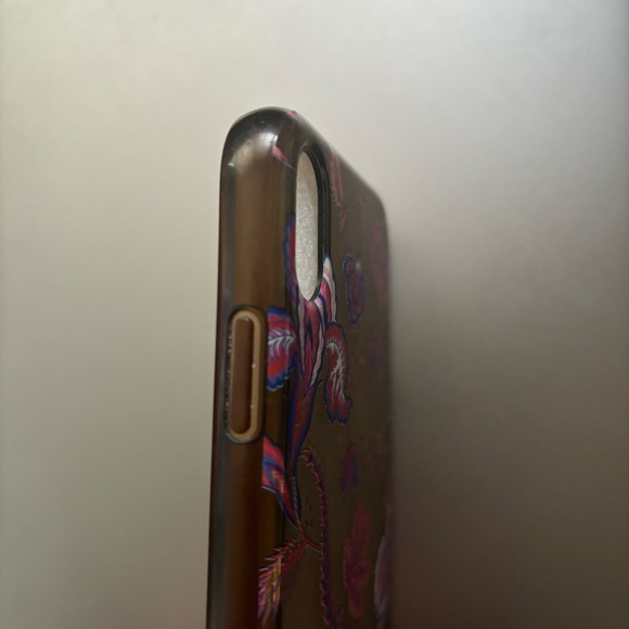 Rebecca Minkoff iPhone XR case, Hypnotic Floral blk translucent w/metallic gold - Picture 8 of 14